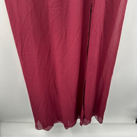 Birdy Grey Devin Convertible Chiffon Bridesmaid Dress in Cabernet Sz S NEW - Picture 4 of 10